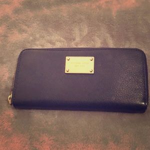 Michael Kors blue leather envelope wallet